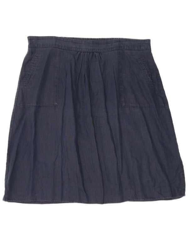 Marks & Spencer Damen A-Linienrock W40 2XL Marineblaues Leinen