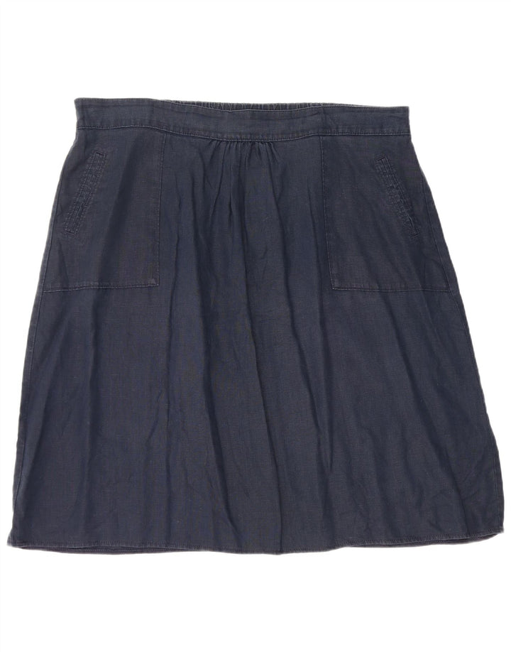 Marks & Spencer Damen A-Linienrock W40 2XL Marineblaues Leinen
