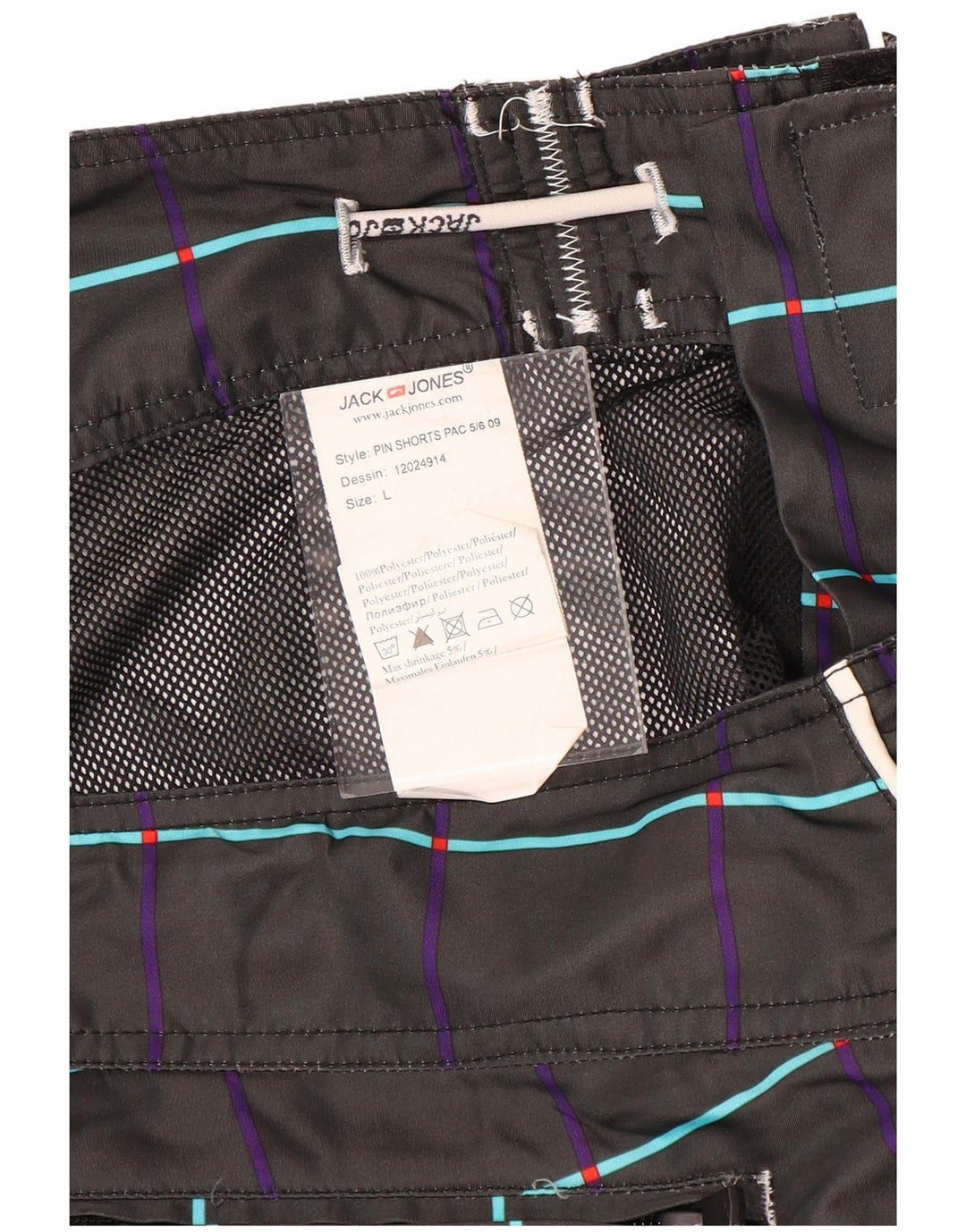 Jack & Jones Herren-Badeshorts mit Grafik, groß, aus Polyester mit schwarzem Blumenmuster