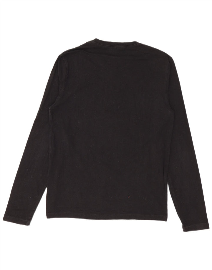 Calvin Klein Jeans Damen Graphic Top Langarm UK 12 Medium Schwarz