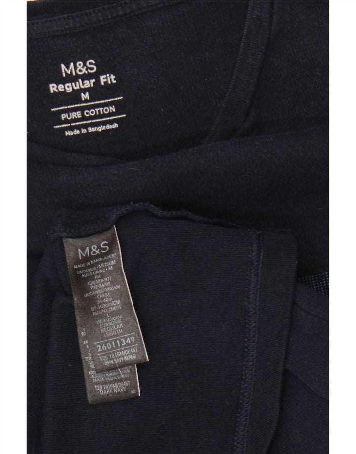 Marks & Spencer Damen T-Shirt Top UK 14 Mittel Marineblau gestreift