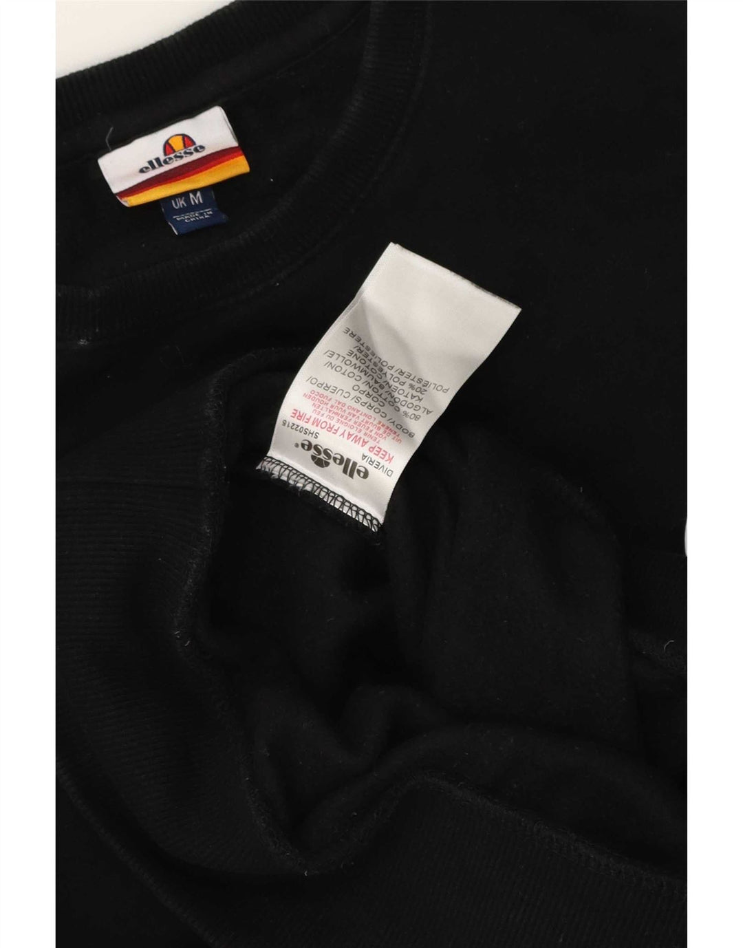 Ellesse Herren-Sweatshirt-Pullover aus mittelschwarzer Baumwolle
