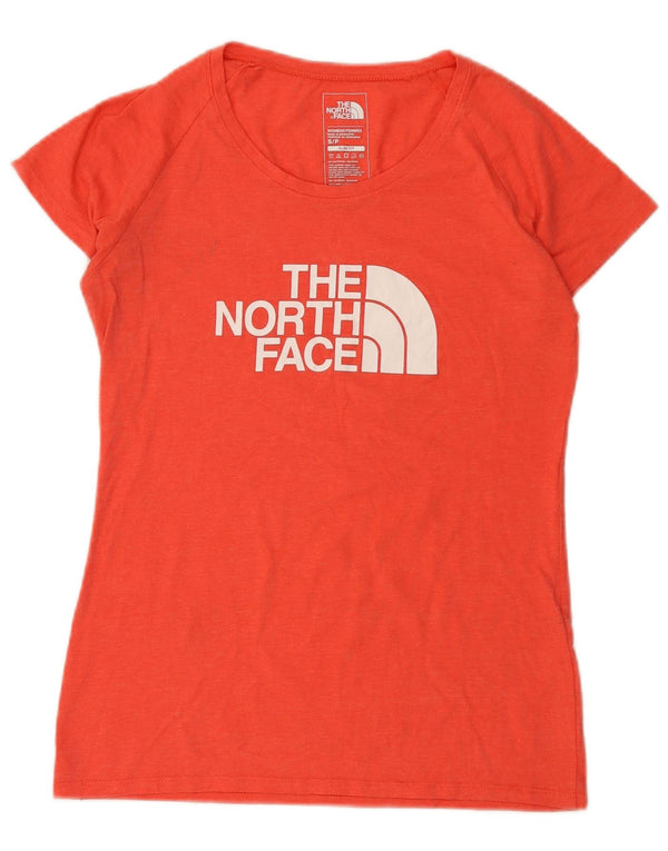 The North Face Damen Slim Fit Graphic T-Shirt Top UK 10 Small Rot Baumwolle