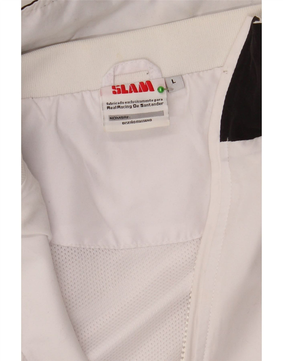 Slam Herren-Trainingsanzugoberteil mit Grafik, groß, weißes Farbblock-Polyester