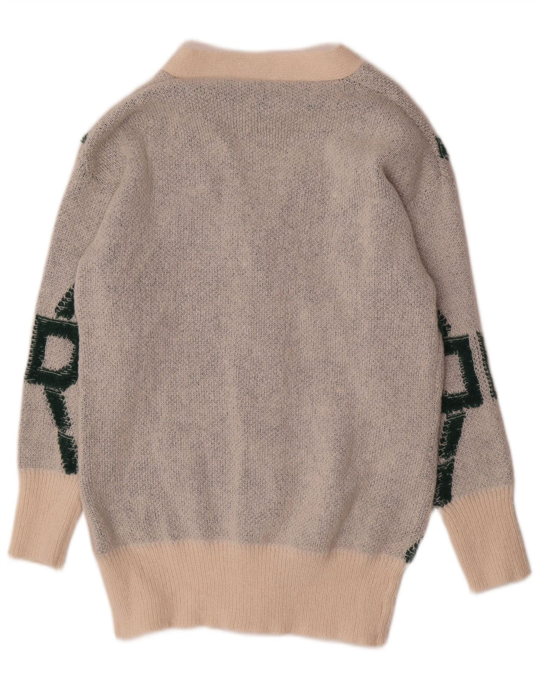 Shein Damen-Strickjacke in Übergröße, Gr. 10, klein, gebrochenes Weiß, geometrisch
