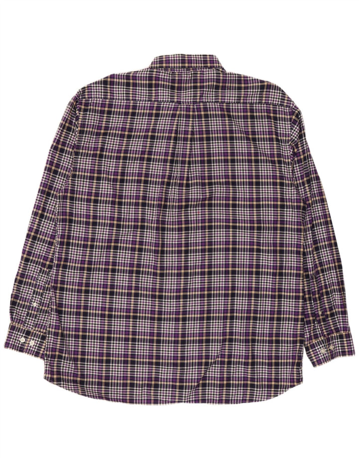 GANT Herren-Flanellhemd mit normaler Passform, XL, lila kariert, Baumwolle
