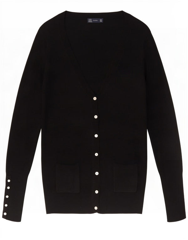 Zara Damen-Cardigan-Pullover UK 16 Large Schwarz Rayon