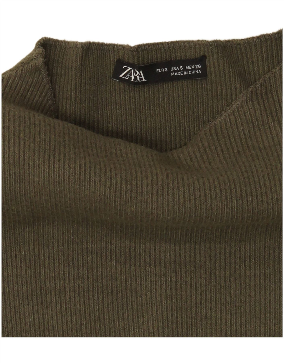 Zara Damen-Pullover mit Rollkragen, übergroß, Gr. 10, Small Khaki
