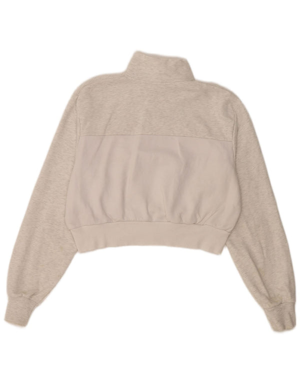 Ellesse Womens übergroßer Crop-Sweatshirt-Pullover UK 10 Small Grau