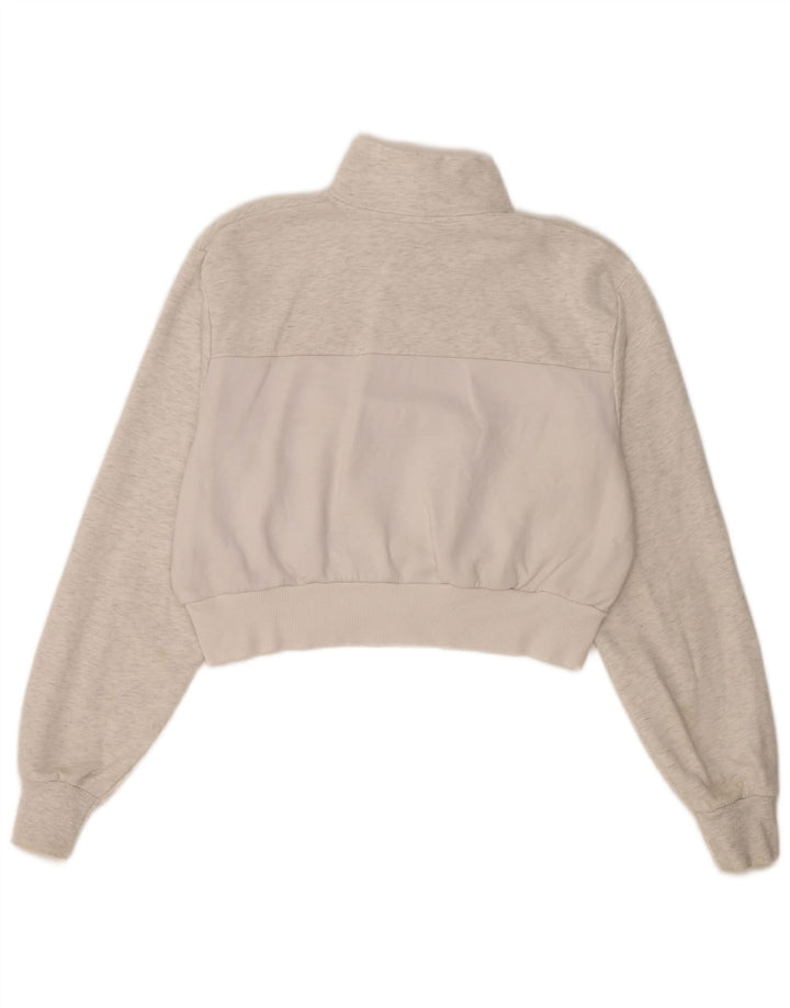 Ellesse Womens übergroßer Crop-Sweatshirt-Pullover UK 10 Small Grau