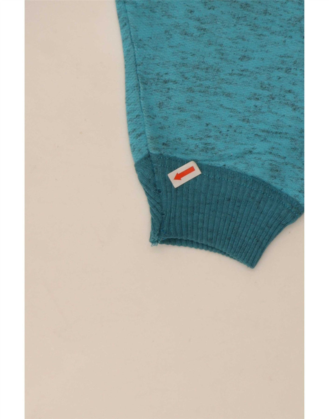 Vintage Herren-Sweatshirt mit grafischem Reißverschluss, groß, blau gefleckt