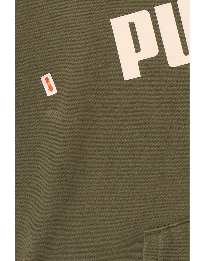 Puma Herren Grafik-Hoodie-Pullover aus mittlerer Khaki-Baumwolle