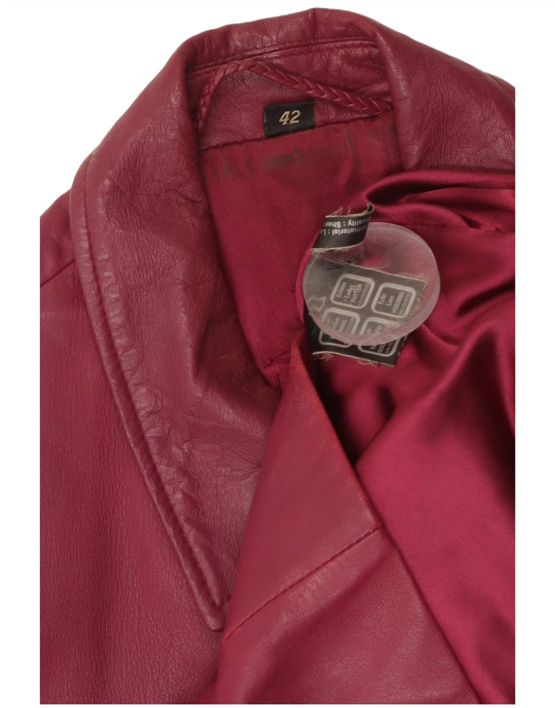 Vintage Damen Lederjacke IT 42 Medium Burgund Leder
