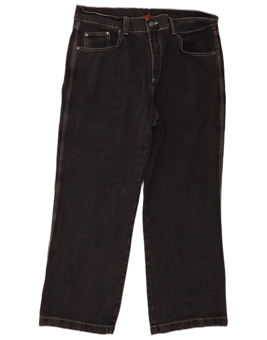 Kickers Herren Straight Jeans W36 L28 Schwarze Baumwolle