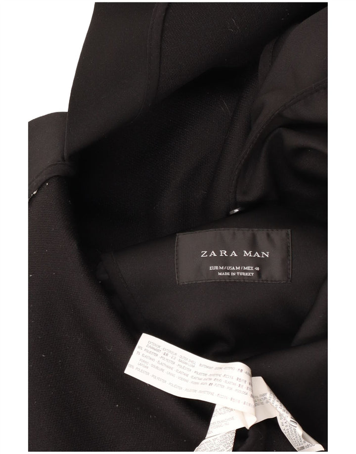 Zara Herren Trenchcoat UK 38 Medium Schwarz Polyester