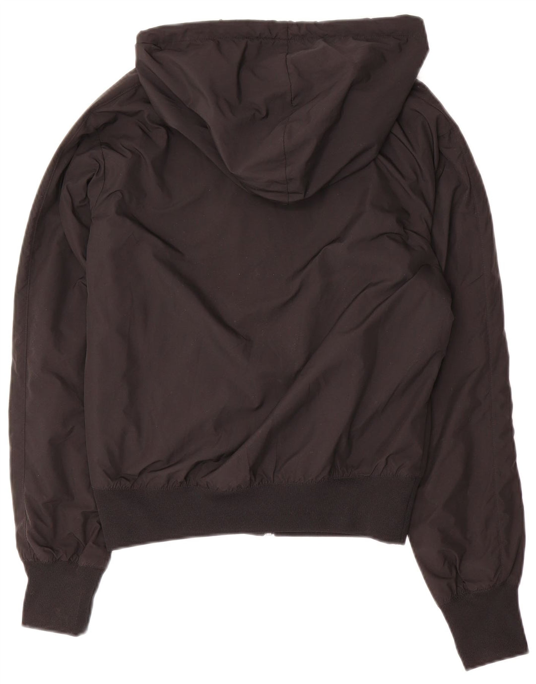 NIKE Damen Bomberjacke mit Kapuze UK 14 Mittelschwarzes Polyester