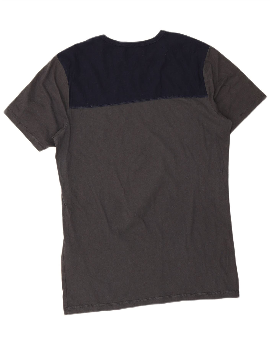 Jack & Jones Herren Grafik-T-Shirt-Oberteil aus mittelgrauer Colourblock-Baumwolle