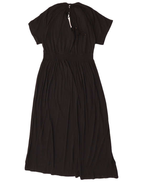 Marks & Spencer Damen Maxikleid UK 20 2XL Schwarz geblümte Baumwolle