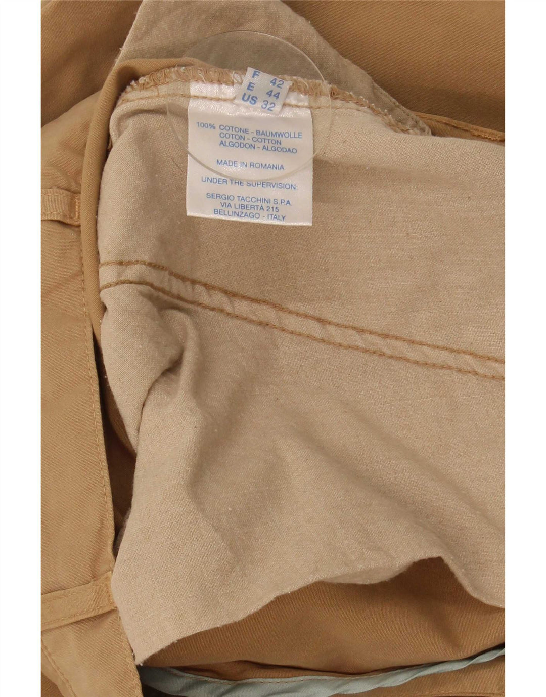 Sergio Tacchini Herren gerade Chinohose IT 48 Medium W32 L29 Beige