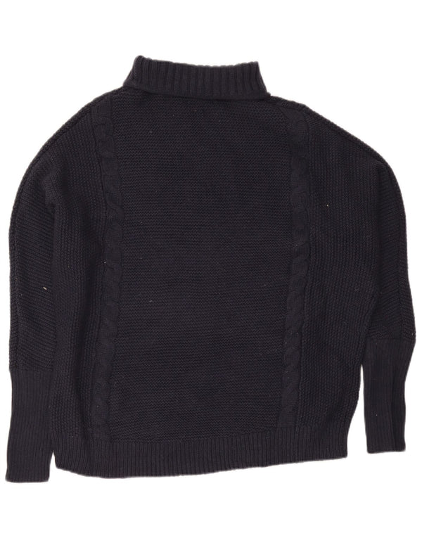 Gap Damen-Pullover mit Rollkragen, übergroß, Größe 40, Marineblau, Nylon