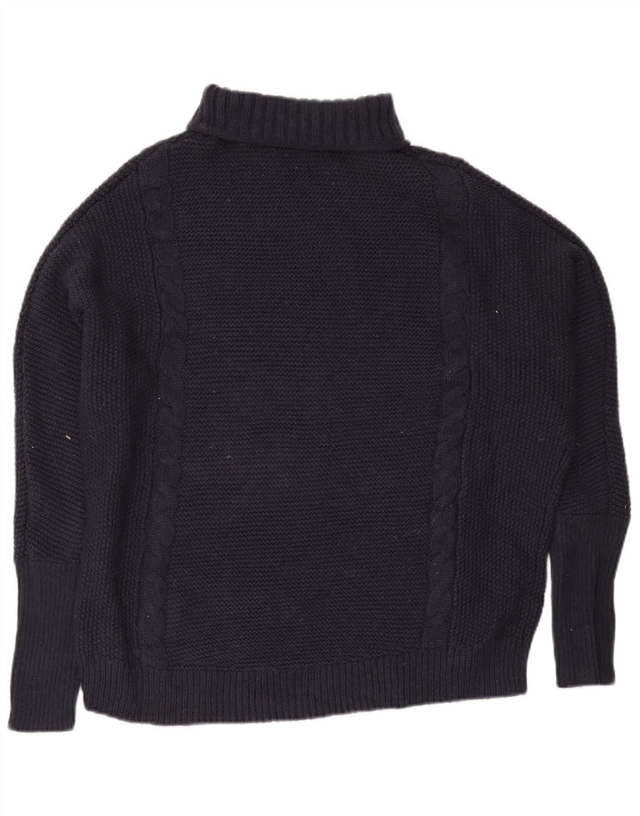 Gap Damen-Pullover mit Rollkragen, übergroß, Größe 40, Marineblau, Nylon