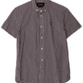 Lyle & Scott Herren Kurzarmhemd Small Blue Gingham Cotton Classic