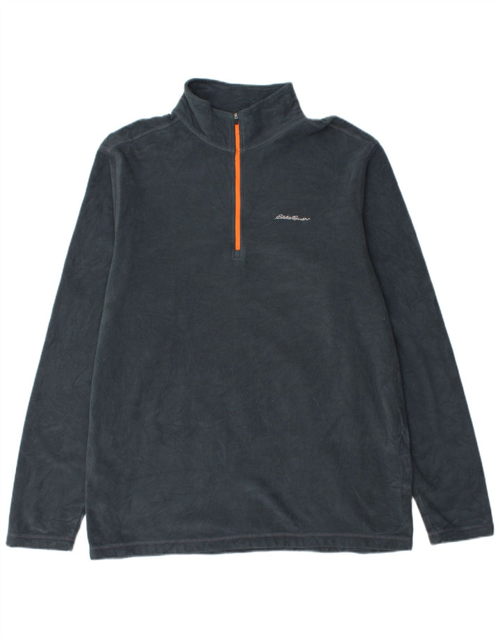 Eddie Bauer Herren-Fleecepullover mit Reißverschluss am Hals, großes marineblaues Polyester