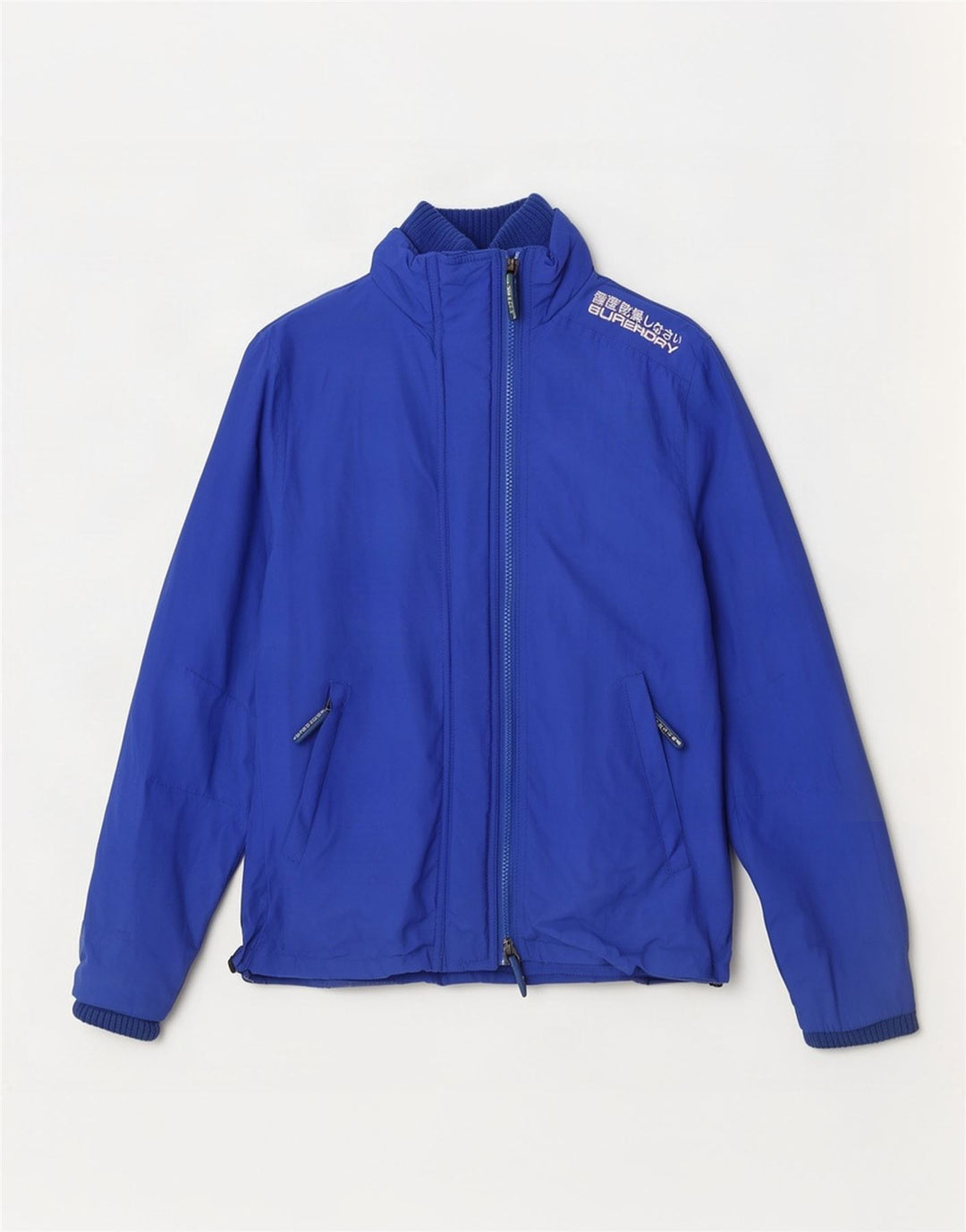 Superdry Damen Regenjacke UK 12 Mittelblaues Nylon