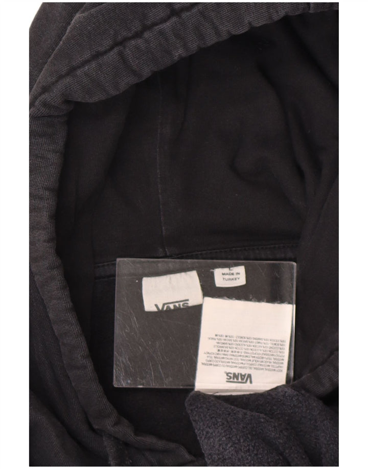 VANS Womens Graphic Oversized Hoodie Pullover UK 16 Große marineblaue Baumwolle