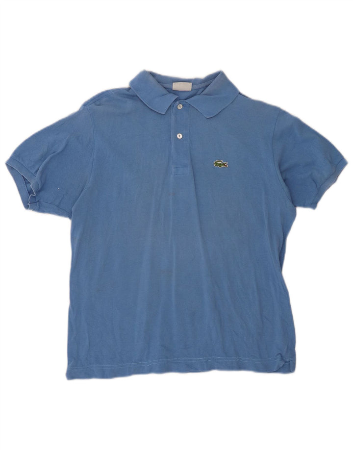 LACOSTE Mens Polo Shirt Size 5 Large Blue Cotton