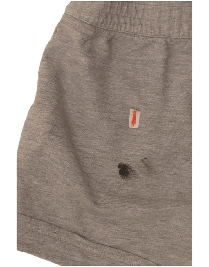 Adidas Damen Sportshorts UK 12 Mittelgraue Baumwolle