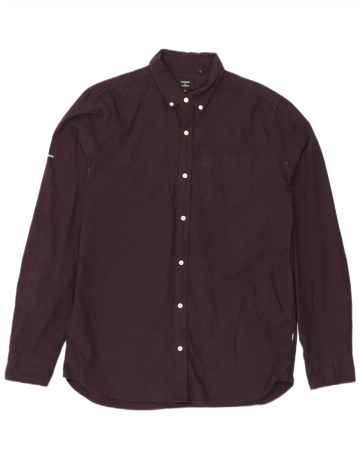 SUPERDRY Herrenhemd aus mittelvioletter Baumwolle