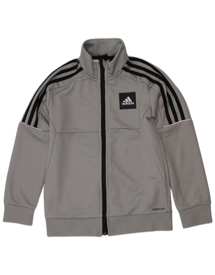 Adidas Jungen Aeroready Trainingsanzug Top Jacke 7–8 Jahre Grau Polyester
