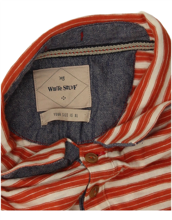 White Stuff Herren-Poloshirt XL, rot gestreift, Baumwolle