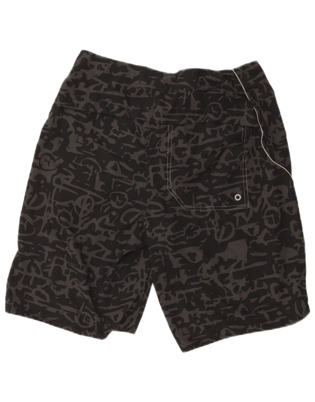 NIKE Herren-Badeshorts mit abstraktem Muster, mittelschwarz