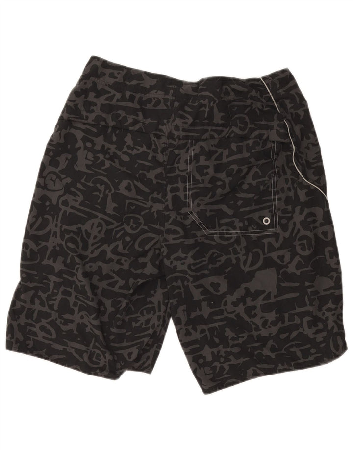 NIKE Herren-Badeshorts mit abstraktem Muster, mittelschwarz
