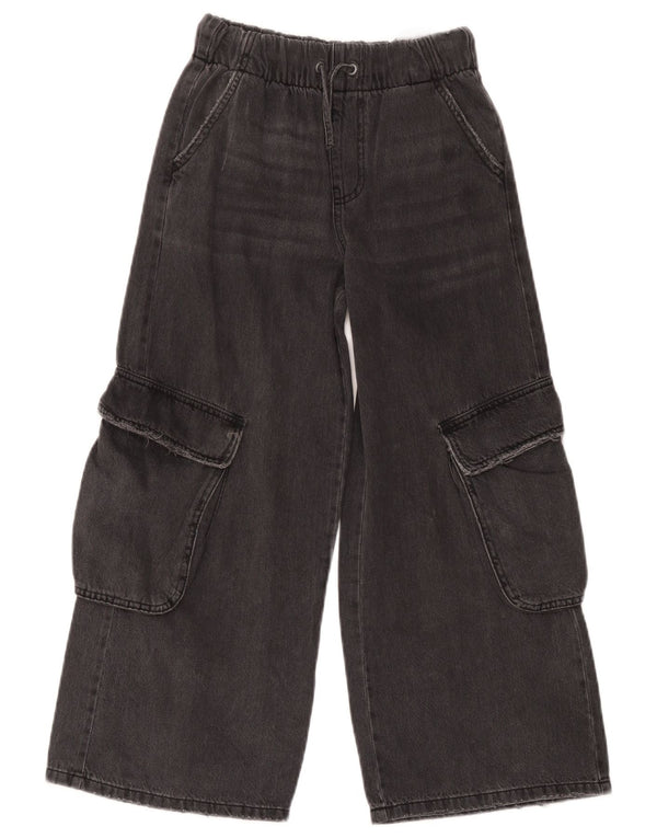 Zara Cargo-Jeans für Mädchen mit weitem Bein, 9–10 Jahre, W24, L22, Schwarz