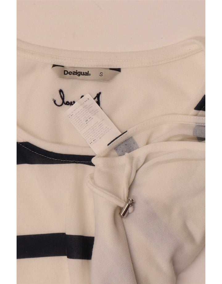 Desigual Damen-Oberteil mit übergroßem Grafikmotiv, Gr. 10, Größe S, Weiß, Blumenmuster