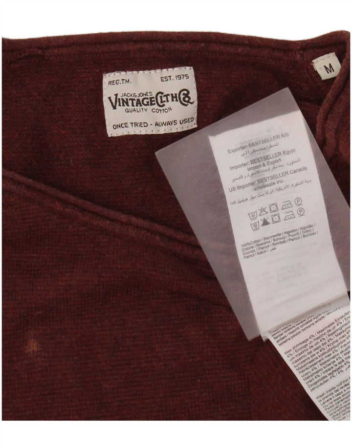 Jack & Jones Herren-Pullover mit Rundhalsausschnitt, mittlerer burgunderroter Baumwolle