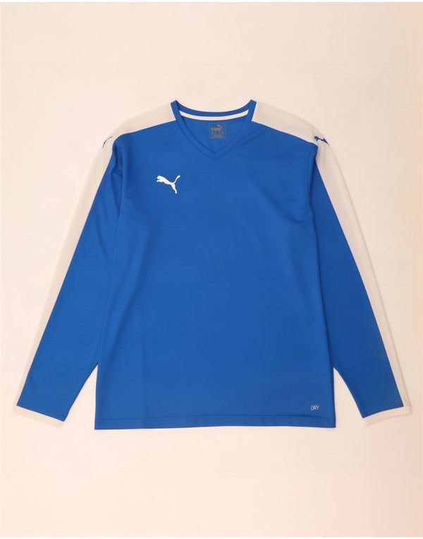 Puma Herren Top Langarm 2XL Blau Colourblock Polyester