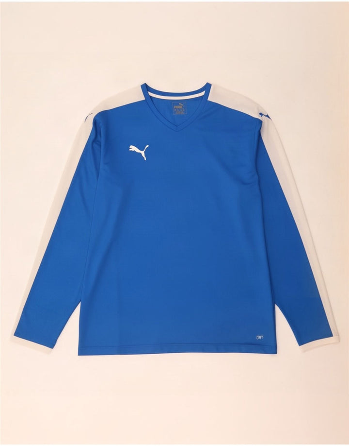 Puma Herren Top Langarm 2XL Blau Colourblock Polyester