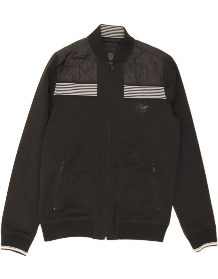 JACK & JONES Mens Tracksuit Top Jacket Small Black Polyester Vintage Jack & Jones and Second-Hand Jack & Jones from Messina Hembry 