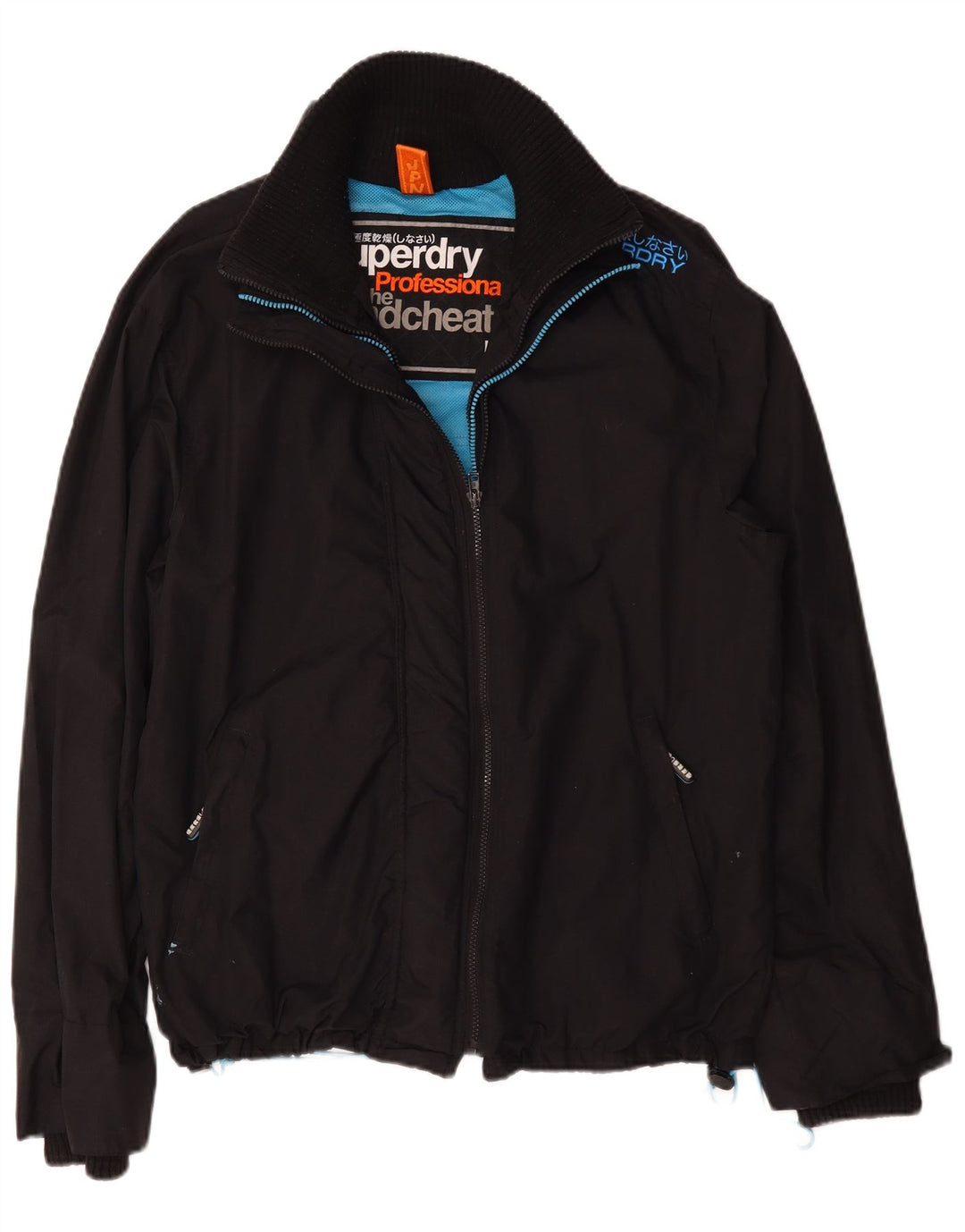 Superdry Herren-Windbreakerjacke mit Grafik, UK 44 2XL, schwarzes Nylon