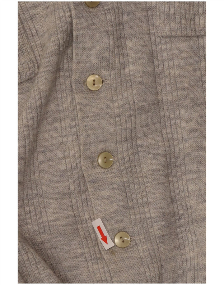 Vintage Damen Cardigan Pullover UK 14 Mittelgrau