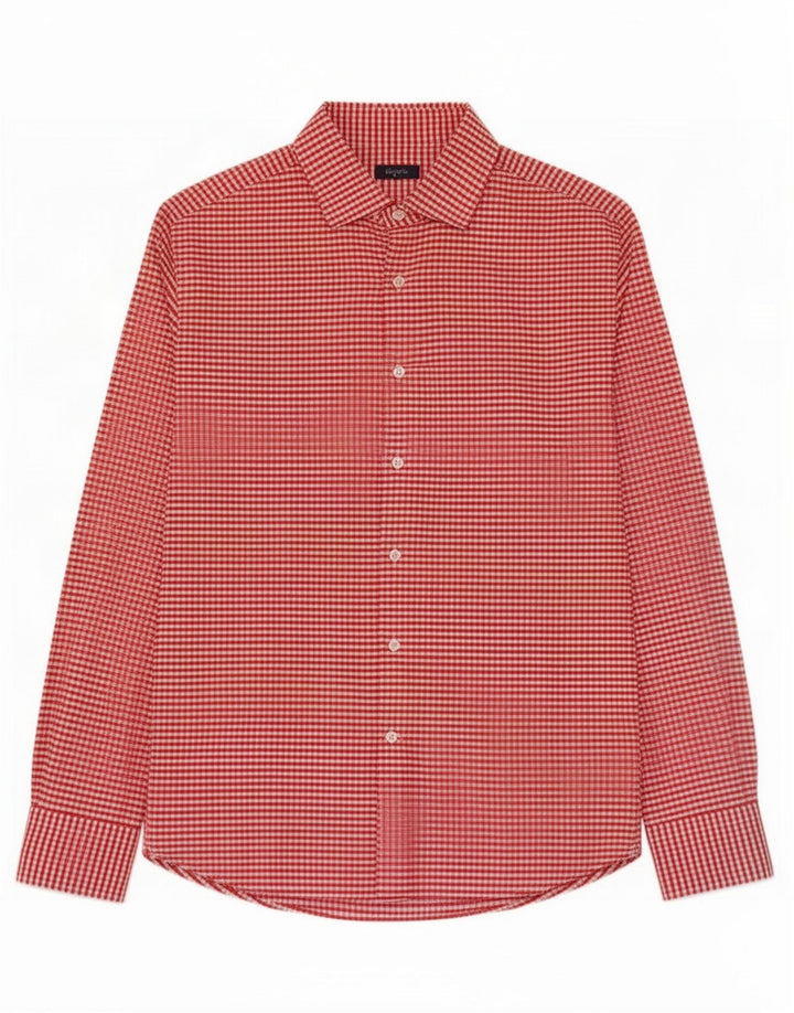 Deperlu Herren-Flanellhemd XL aus roter Gingham-Baumwolle