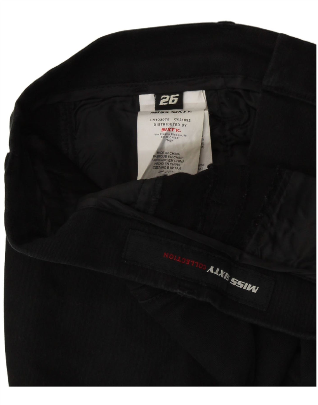 MISS SIXTY Skinny Chino-Hose für Damen, W26, L28, schwarze Baumwolle