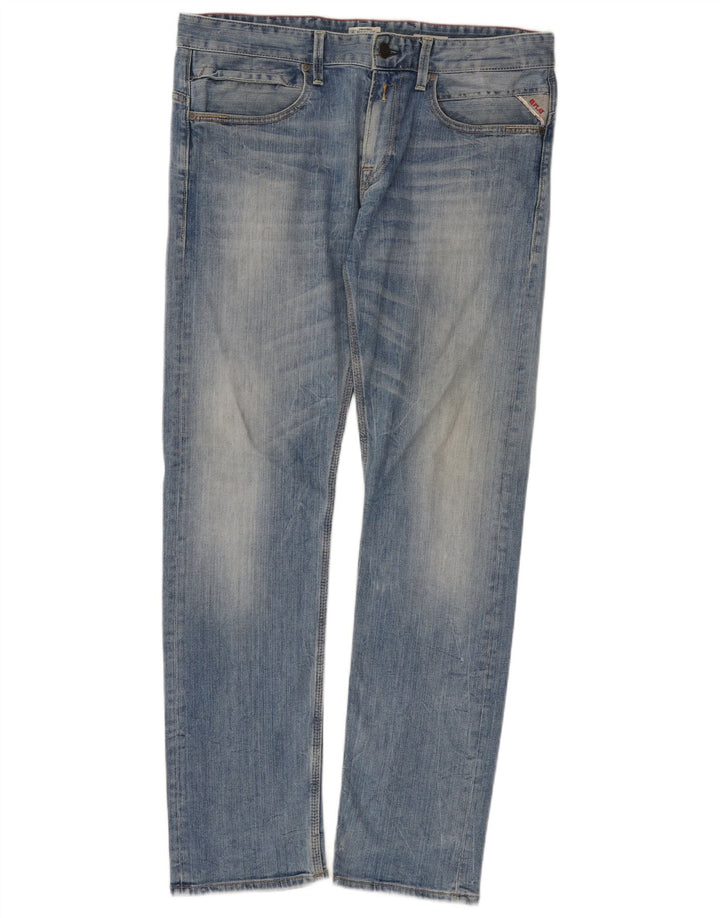 Replay Herren Jeto Slim Jeans W34 L32 Blaue Baumwolle
