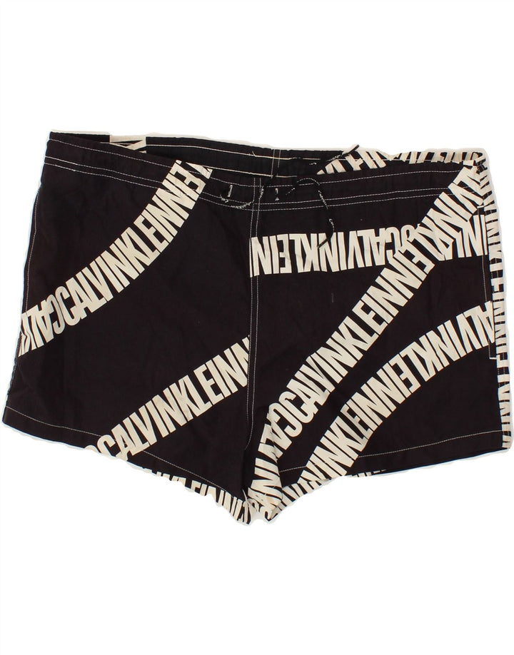 CALVIN KLEIN Herren Badeshorts mit Grafik, mittelschwarz, Polyester