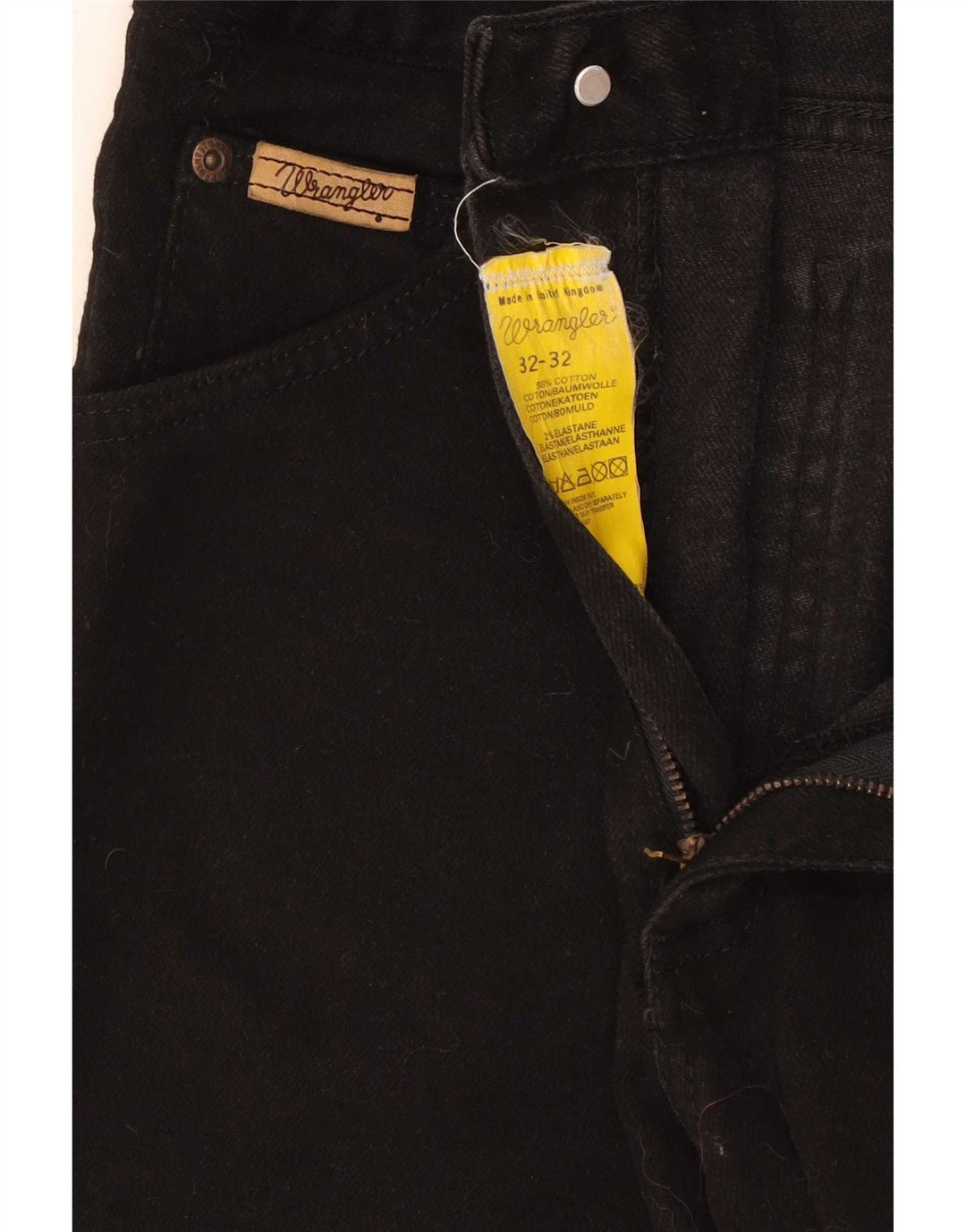 Wrangler Herren Slim Straight Jeans W32 L32 Schwarze Baumwolle