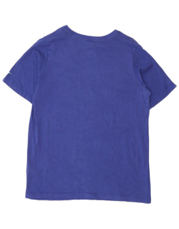 Nike Damen Athletic Cut Graphic T-Shirt Top UK 18 XL Blaue Baumwolle